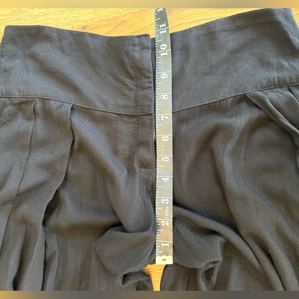 Vix By Paula Hermanny Black Wide Leg Pants Side Slit Flowy Gauze Small Highwaist - Picture 4 of 14
